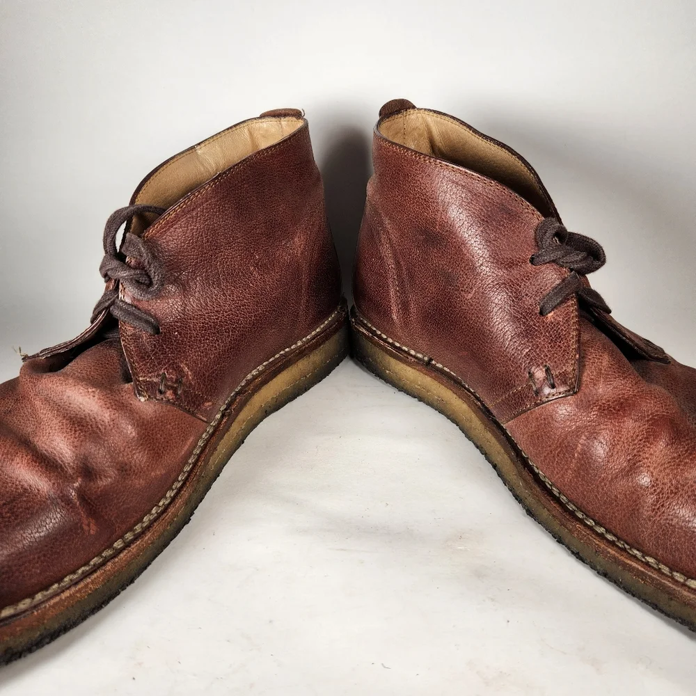 FRYE Men’s Bowery Chukka Boot Size 10.5 D Brown Oiled Leather Rustic Shoe